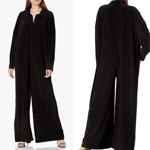 Norma Kamali Super Oversized Boyfriend NK Black Jumpsuit sz XS/34 Minimalist
